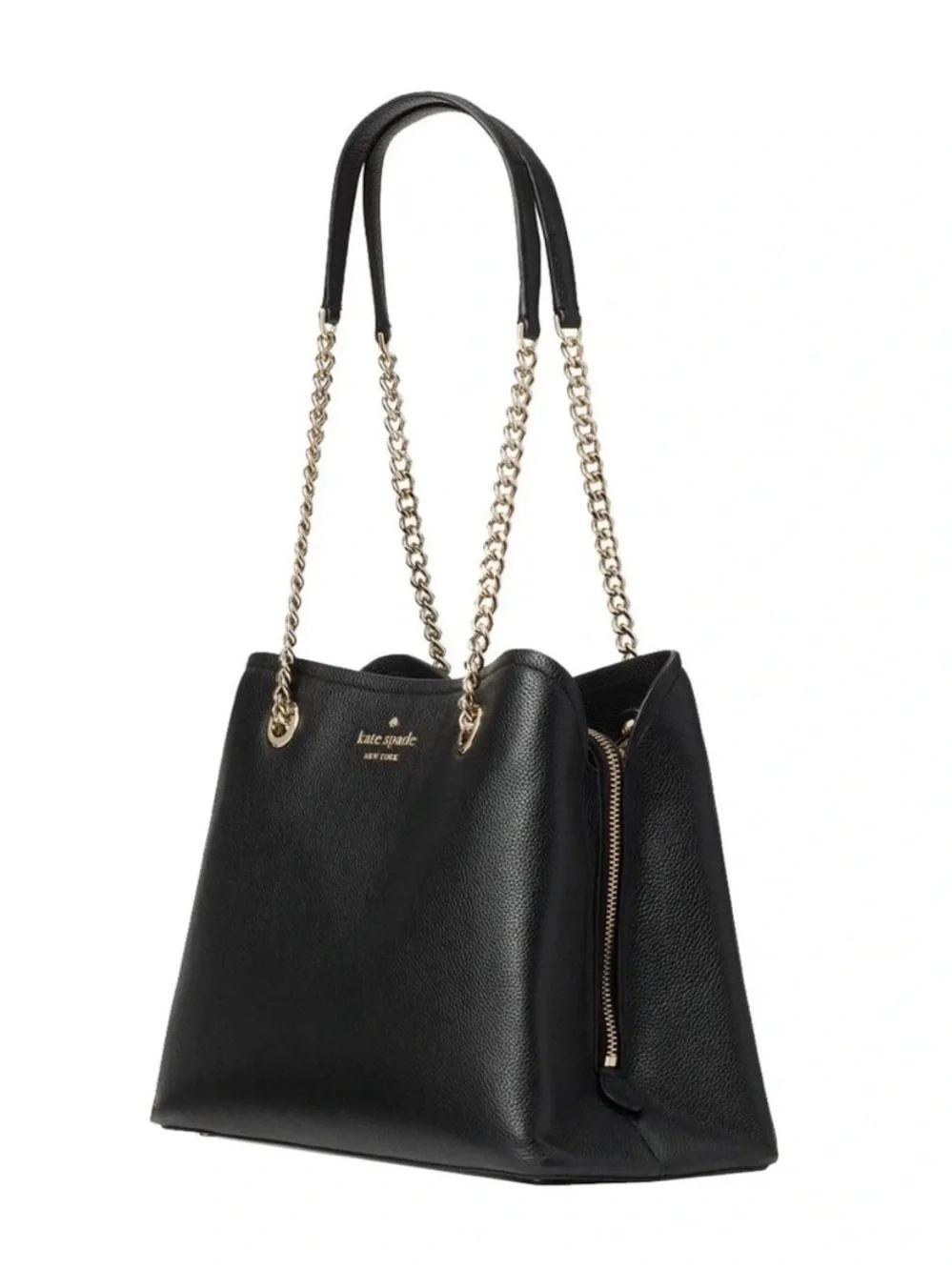Luxurious kate spade Black Leather Chain-Handle Shoulder Bag MSRP $449